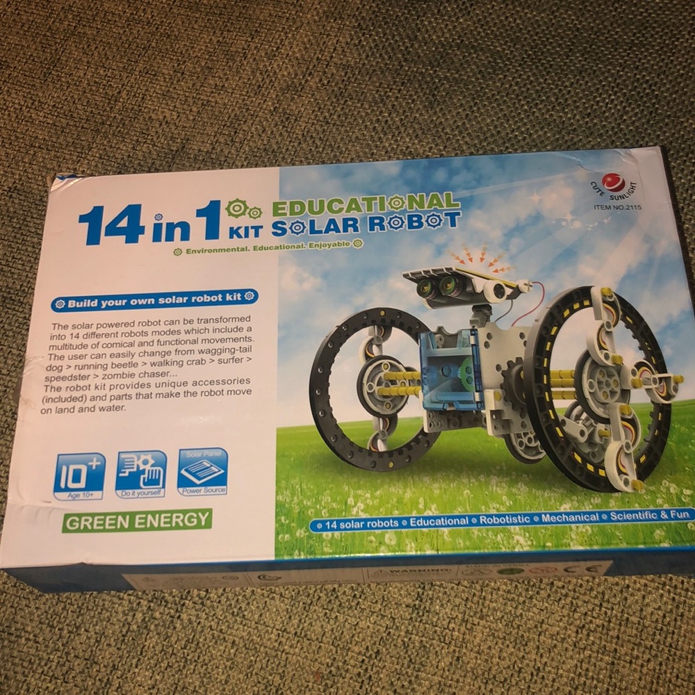 14 in 1 solar robot kit green build 14 diff bots